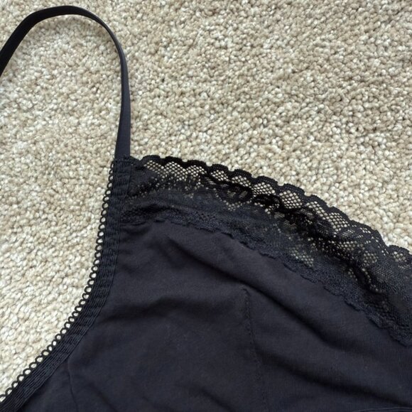 Savage X Fenty Cotton Essentials Lace-Trim Bralette, Black Caviar, size M - Picture 4 of 6